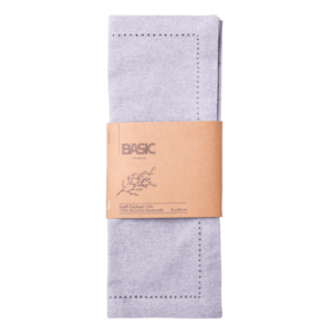 Világosszürke pamut asztali futó, 32 x 48 cm, 2 db - Basic Ambiente - 596404 kép