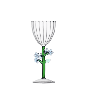 Világoskék virágmotívumos talpas pohár – Ichendorf - 983141 kép