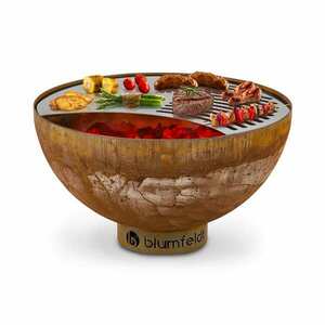 Blumfeldt Savage, tűzrakóhely grillel, Ø 60, 5 cm, acél, védőfedél, rozsdás hatás kép