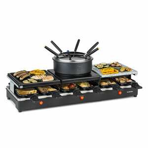 Klarstein Fonduelette XL, 3 az 1-ben raclette grill fonduevel, 1650 W, természetes kő, 6 személyre kép