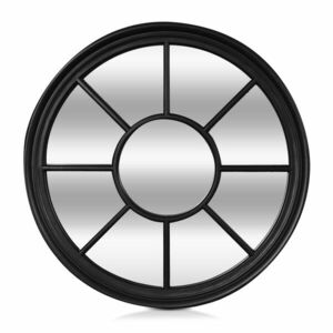 Casa Chic Leeds Fali tükör kerek kerettel, valódi fából Ø 90 cm kép