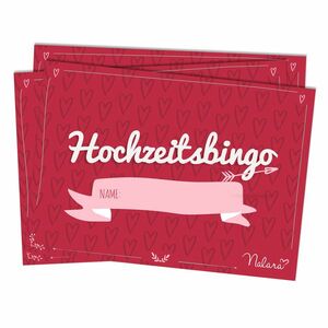 Spielehelden Esküvői bingó 16 kérdés a tulajdonságokról 50 db. Szív kialakításDIN A5 kép