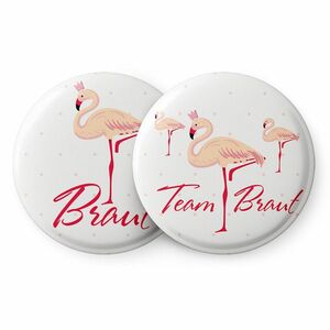 Spielehelden Flamingó I jelvények legénybúcsú ajándék 12 kitűző 5, 6 cm extra nagy legénybúcsú ajándék kép