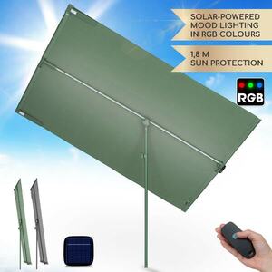 Blumfeldt Bayonne, napernyő, 130 x 180 cm, poliészter, UV védelem 50, napelemes LED kép