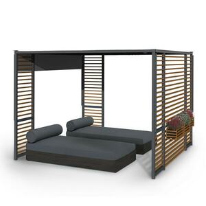 Blumfeldt Valence, pavilon, 3 x 3 m, UV50+, vízlepergető, napelemes LED világítás, napelem kép