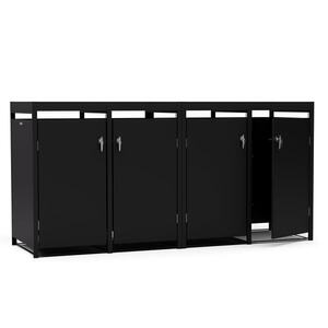 Blumfeldt BinSafe, szemétkosár tároló doboz, 4 szemétkosár, 240 l, zárható, időjárásálló horganyzott acél kép