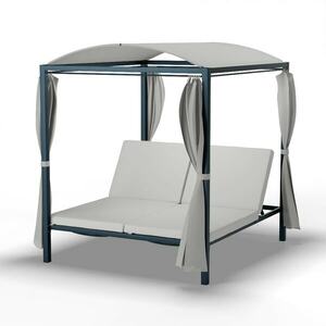 Blumfeldt Eremitage Double XL napozóágy, fényvédelem, maximum 2 fő részére, fém keret, időjárásálló kép