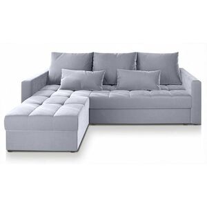 Világosszürke kihúzható sarokkanapé ZENOVA 220 x 140 cm, kétoldalas kép