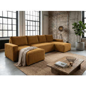 U alakú ülőgarnitúra SMART COSARO 295x140 cm, mustársárga kép