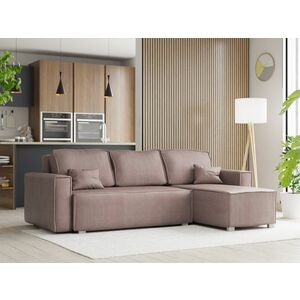 Rózsaszín sarokkanapé SMART COSARO, kétoldalas + 2 párna AJÁNDÉK kép