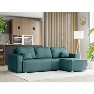 Petrolkék sarokkanapé SMART COSARO, kétoldalas + 2 párna INGYEN kép