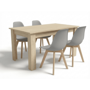 Étkező szett 1 + 4, UMEKO asztal 120x80 cm sonoma tölgy + szürke KITO szék kép