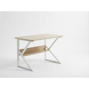 Íróasztal polccal SHAPE 80x40 cm, fehér/dub sonoma kép