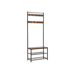 Fém előszobafal TAYLOR 72x175 cm, fekete/rusztikus barna kép