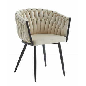 Bézs ORION VELVET étkezőszék fekete lábakkal kép