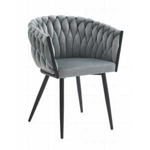 Világosszürke ORION VELVET étkezőfotel fekete lábakkal kép