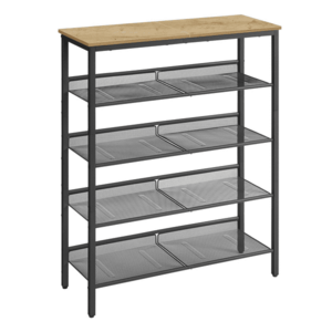 Cipősszekrény TAYLOR ARTISAN fekete szerkezettel, 4 polc kép