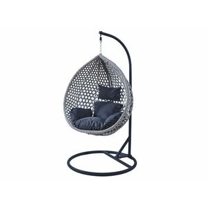 Világosszürke TROPIKAL függőfotel fekete állvánnyal kép
