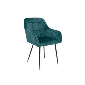 Sötétzöld LOREN VELVET étkezőfotel fekete lábakkal kép