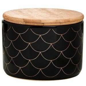 QUEEN IT tárolódoboz bambusz fedéllel, fekete 400 ml kép