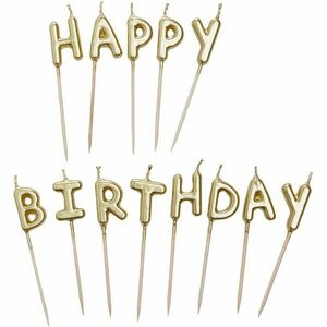 HAPPY BIRTHDAY arany gyertya szett kép