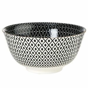 ORNAMENTS tálka 520 ml, fekete-fehér arany szegéllyel kép