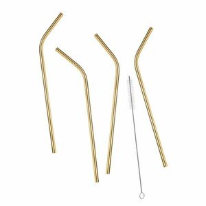 MANHATTAN LOUNGE fém szívószál 4db arany kép