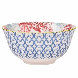 ORNAMENTS tálka 520 ml, kék-piros madarakkal kép