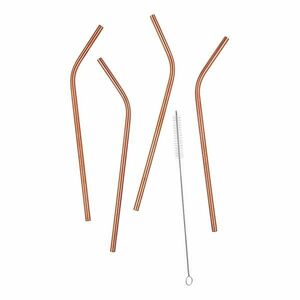 MANHATTAN LOUNGE fém szívószál 4db rozéarany kép