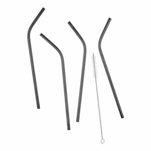 MANHATTAN LOUNGE fém szívószál 4db fekete kép