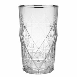 UPSCALE long drink pohár ezüst szegéllyel 460ml kép