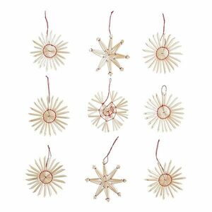 X-MAS szalma karácsonyfadísz készlet natúr-piros 36 db Ø6cm kép