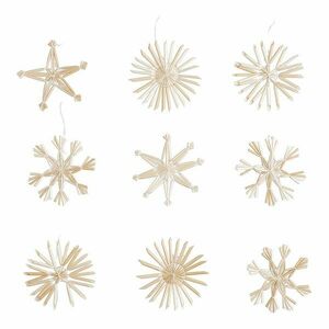 X-MAS szalma karácsonyfadísz készlet natúr-fehér 36 db Ø6cm kép