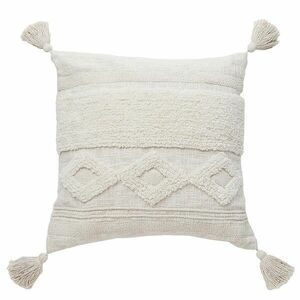 FORMENTERA párna bojtokkal, bézs 50 x 50cm kép