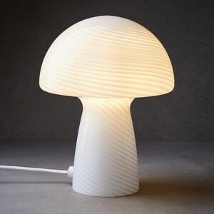 FUNGI TOWN üveg asztali lámpa, fehér kép