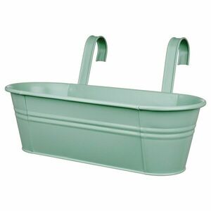 ZINC felakasztható virágláda három virág részére 50cm, jadezöld kép