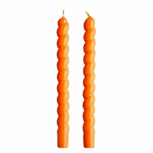 TWISTED gyertya szett 2db, fényes narancssárga 25 cm kép