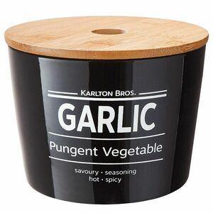 KARLTON BROS fokhagymatartó, fekete Ø 14cm kép