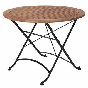 PARKLIFE összecsukható kerti asztal, natúr-fekete Ø100 cm kép