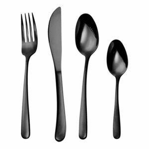 QUEENS evőeszköz szett, fekete fényes 4 db kép