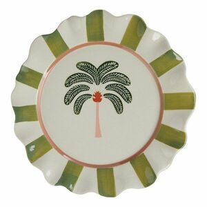 PALACIO kézzel festett kerámia tányér, pálmafa kép