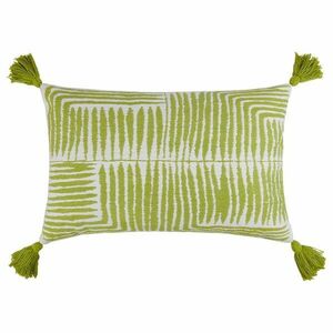 GAIA párna 40 x 60 cm, zöld bojtokkal kép