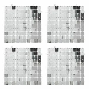 DISCO fali dekoráció 4 darab 30x30 cm, ezüst kép