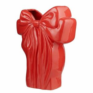 PRESENT váza 26cm piros masni kép