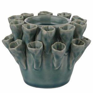 CORAL kerámia gyertyatartó türkiz 9 cm kép