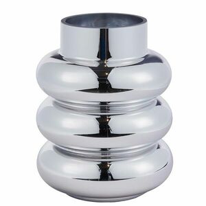 HOOP üveg váza 20cm , króm kép