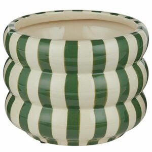 HOOP kaspó csíkos bézs-zöld Ø 19 cm kép