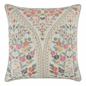 BOHEMIAN párna hímzéssel , fehér/virágos 50 x 50 cm kép