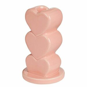 HEARTS gyertyatartó 12cm rózsaszín kép
