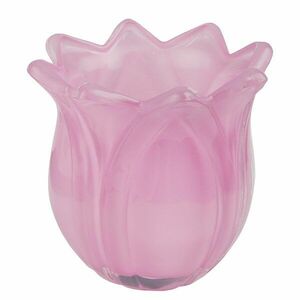 TULIP üveg mécsestartó , rózsaszín kép